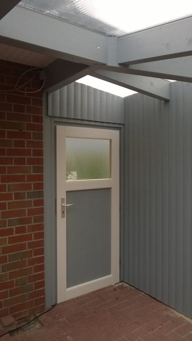 Carport Eingang innen